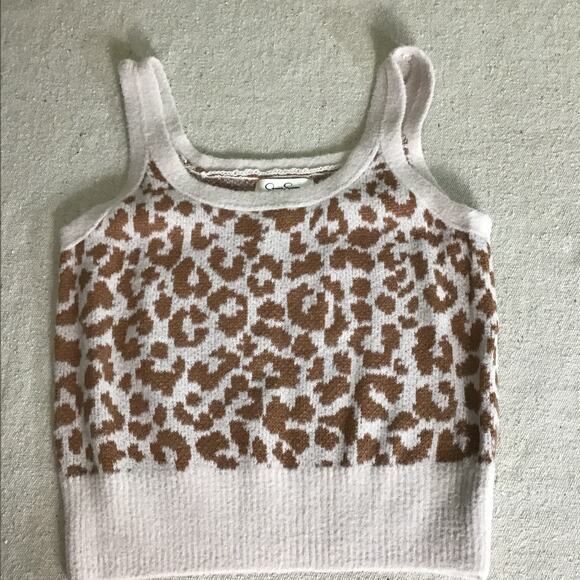 Jessica Simpson Women’s Cheetah Print Cropped Sweater/ Tank Set Size Sm. NWT - Picture 3 of 9